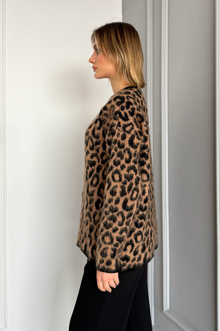 MPL Woman 6727 Leopard Pattern Soft Cardigan - Kifisiá