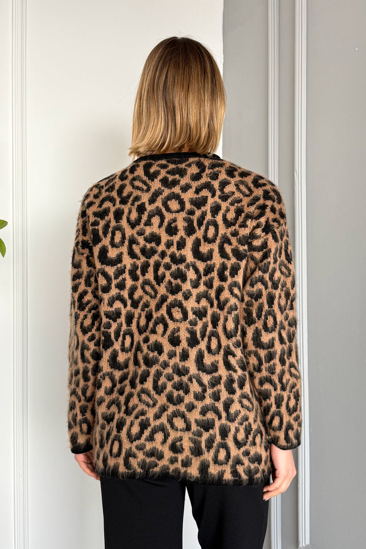 MPL Woman 6727 Leopard Pattern Soft Cardigan - Kifisiá