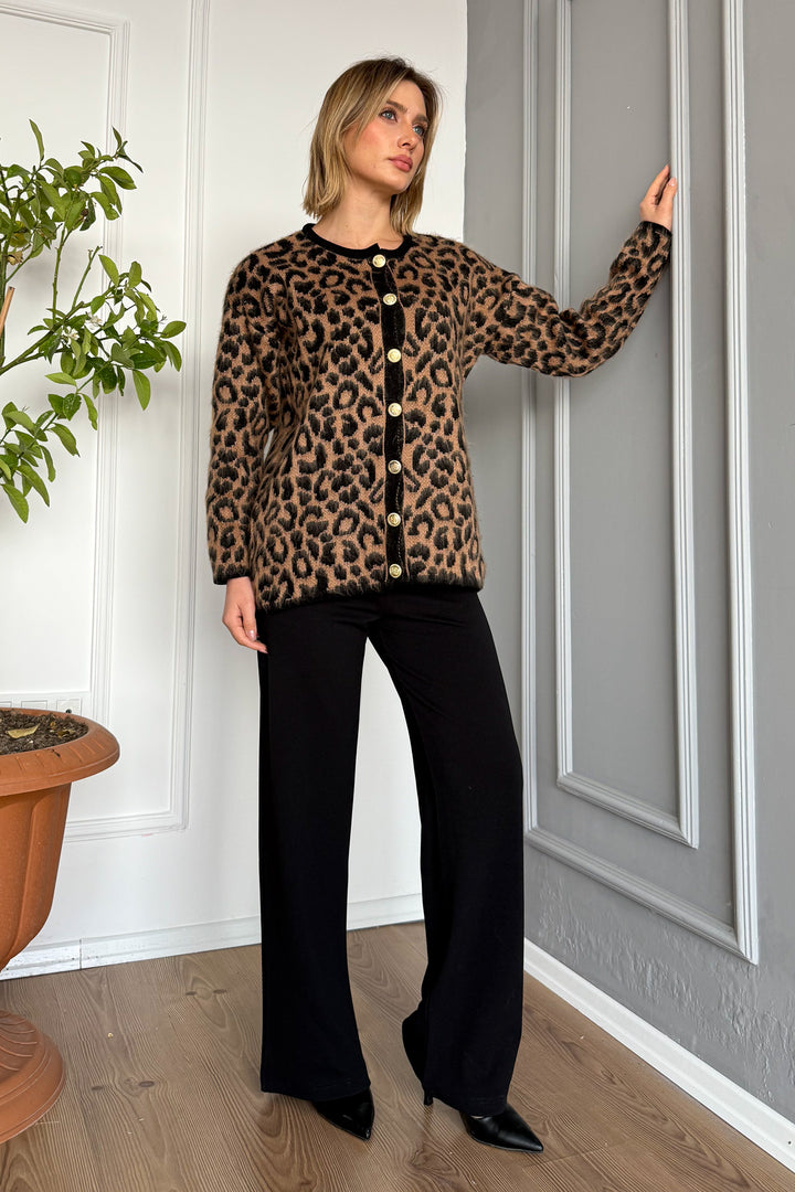 MPL Woman 6727 Leopard Pattern Soft Cardigan - Kifisiá