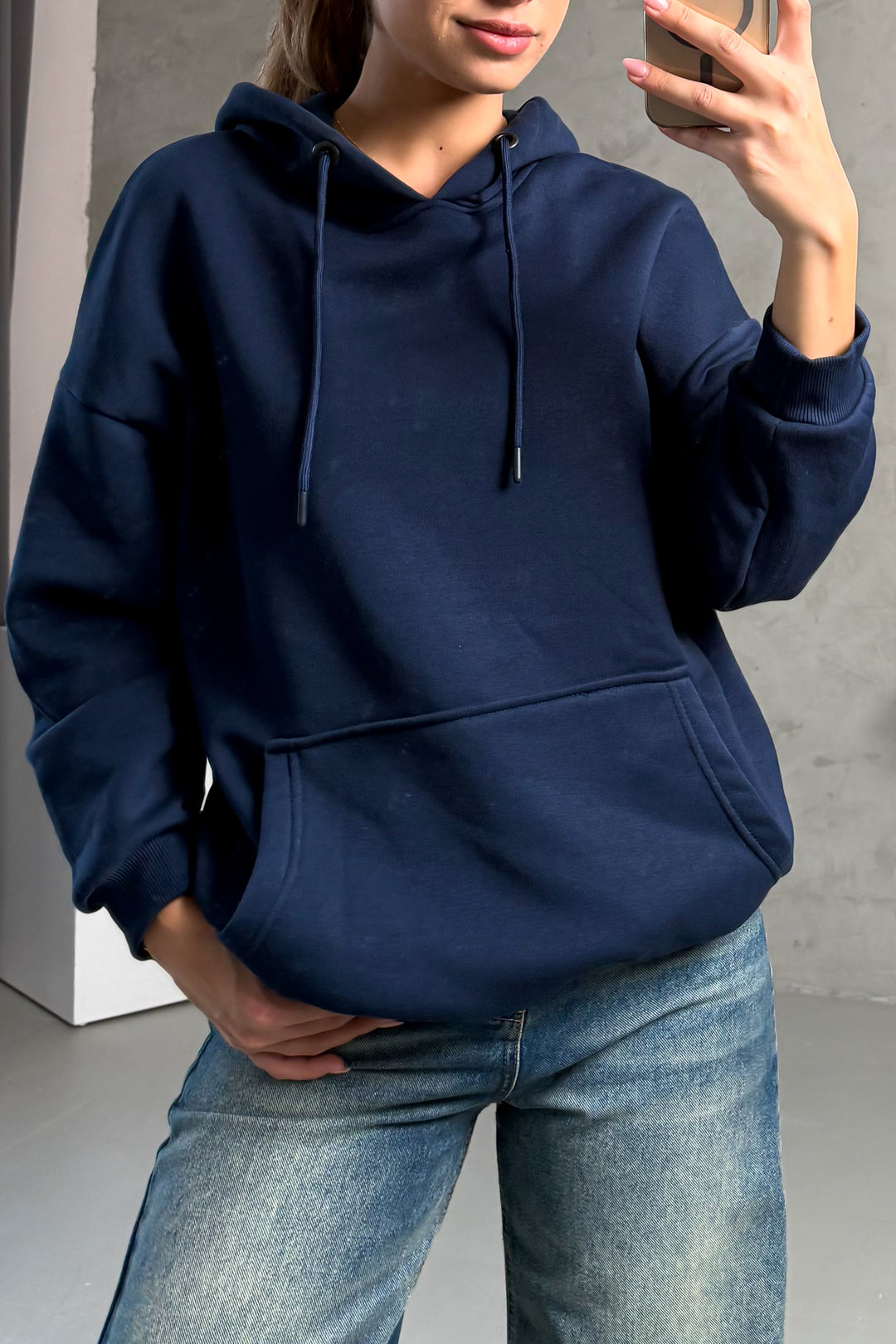 MPL Kadın Kapüşonlu Kanguru Cep 3 İp Sweat 21615 - Löhne