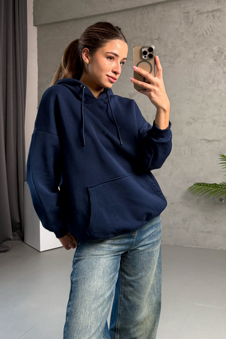 MPL Kadın Kapüşonlu Kanguru Cep 3 İp Sweat 21615 - Löhne