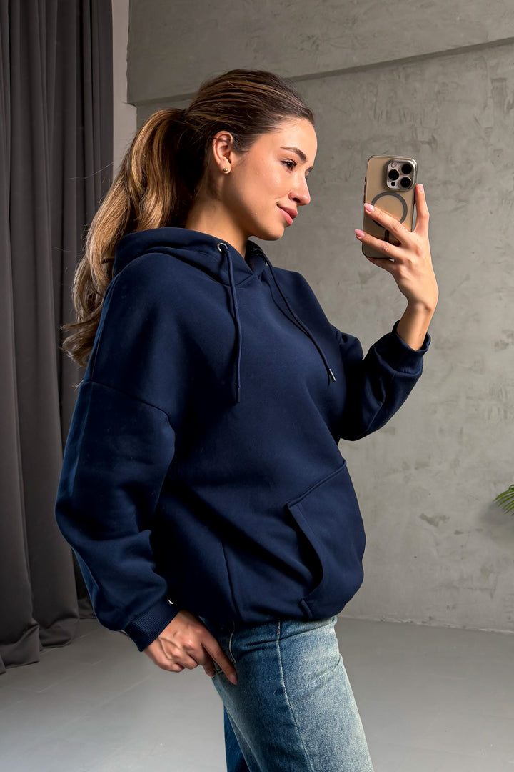 MPL Kadın Kapüşonlu Kanguru Cep 3 İp Sweat 21615 - Löhne