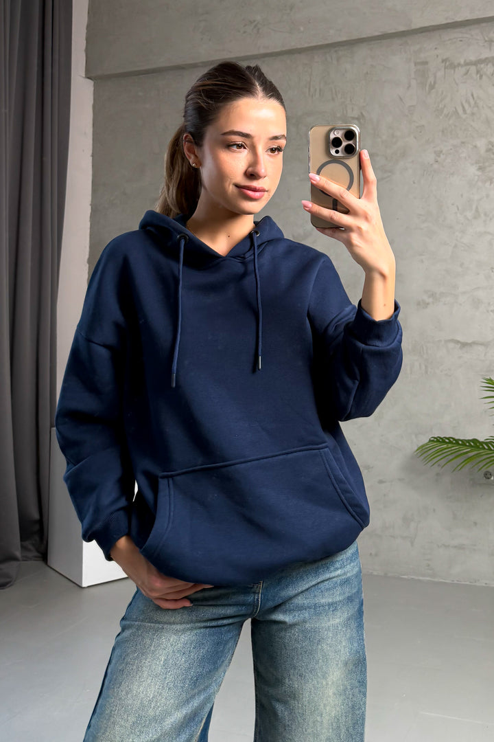 MPL Kadın Kapüşonlu Kanguru Cep 3 İp Sweat 21615 - Löhne