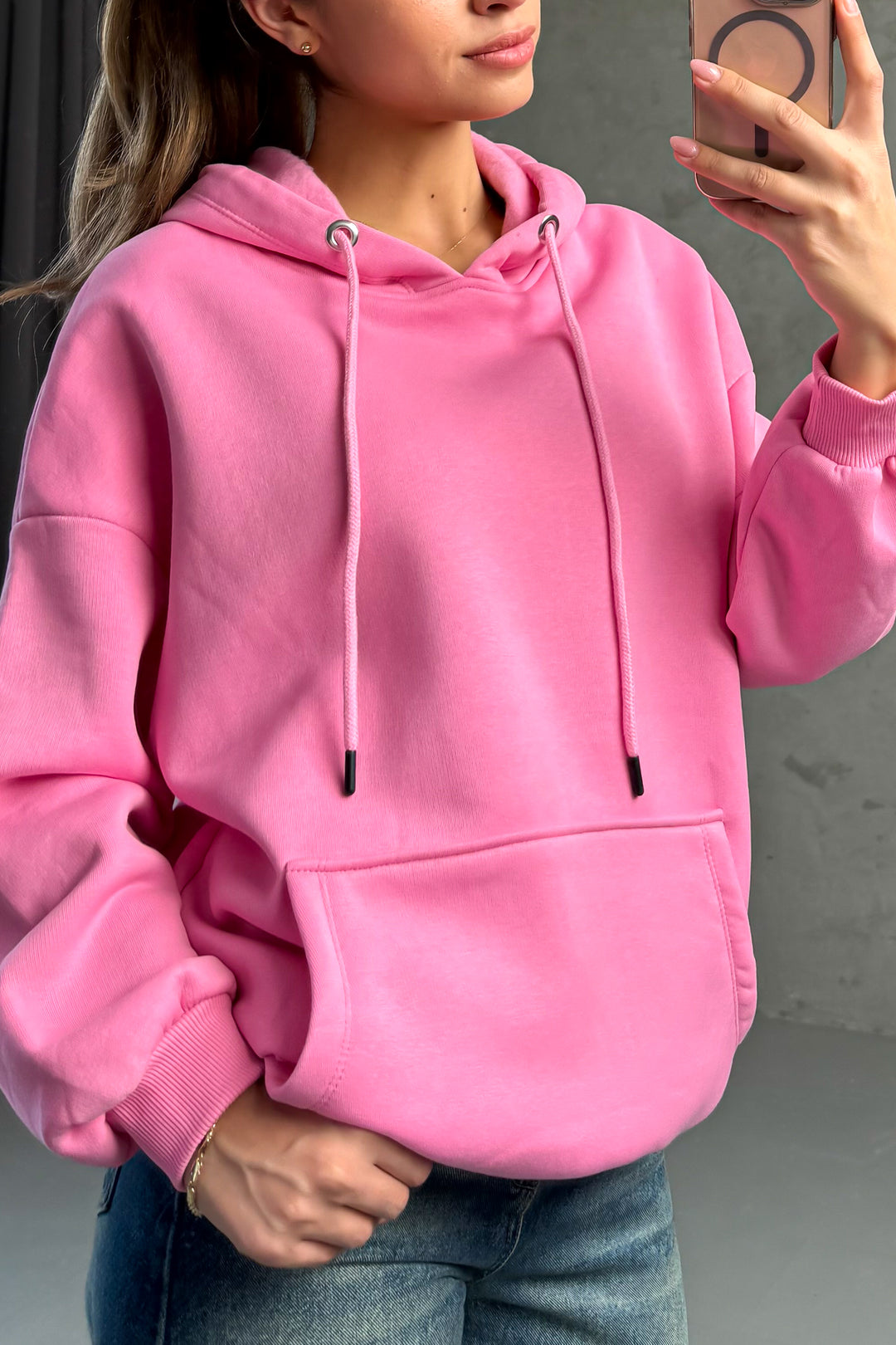 MPL Kadın Kapüşonlu Kanguru Cep 3 İp Sweat 21615 - Pisa