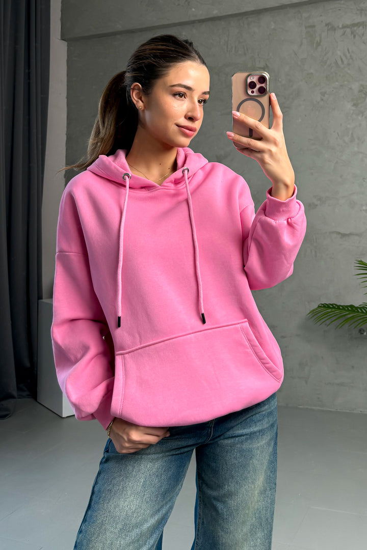 MPL Kadın Kapüşonlu Kanguru Cep 3 İp Sweat 21615 - Pisa