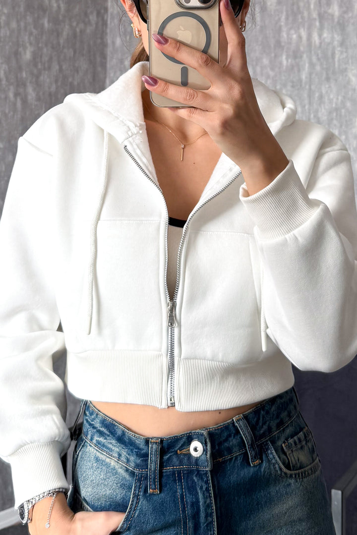 MPL Woman 3 Rope Hooded Saşaş Short Metal Zippered Sweatshirt 21652 - Filderstadt