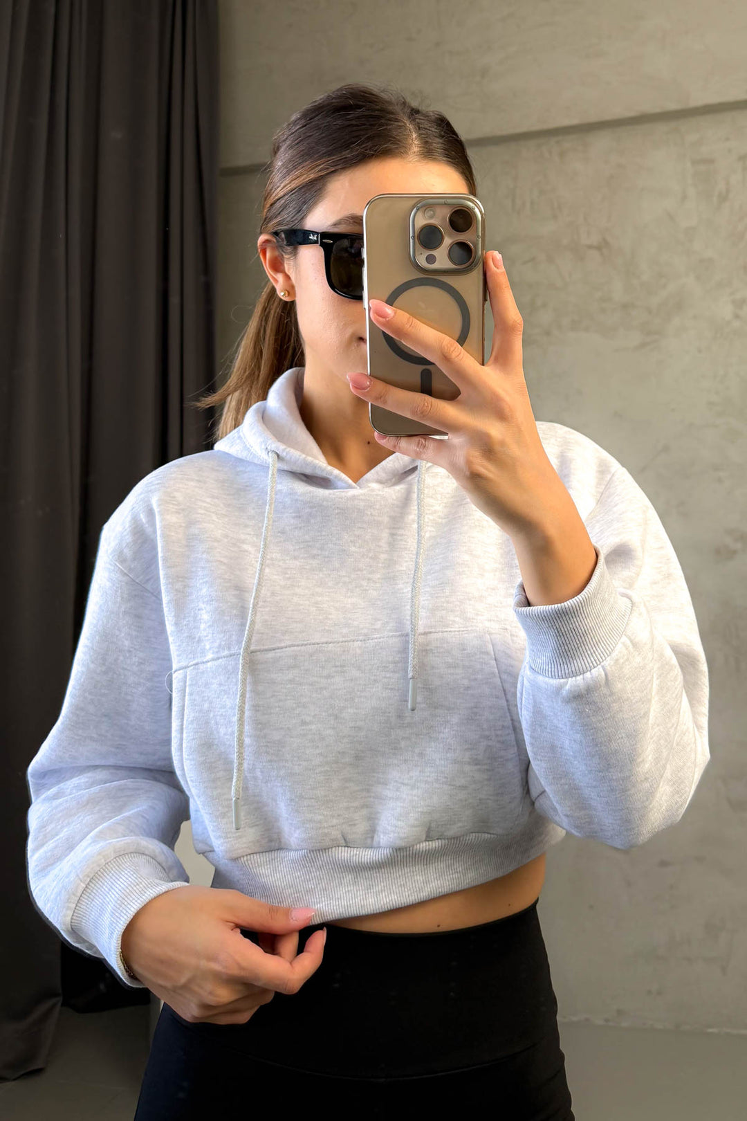 MPL Kadın Kapşonlu 3 İp Crop Sweat 21653 - Bastia