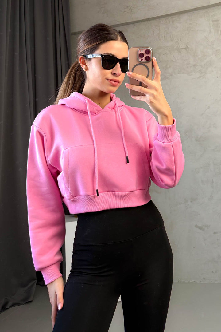 MPL Kadın Kapşonlu 3 İp Crop Sweat 21653 - Oildale