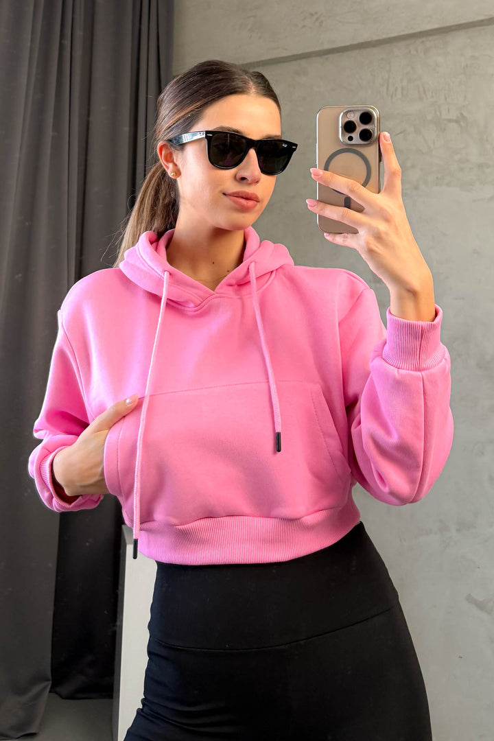 MPL Kadın Kapşonlu 3 İp Crop Sweat 21653 - Oildale