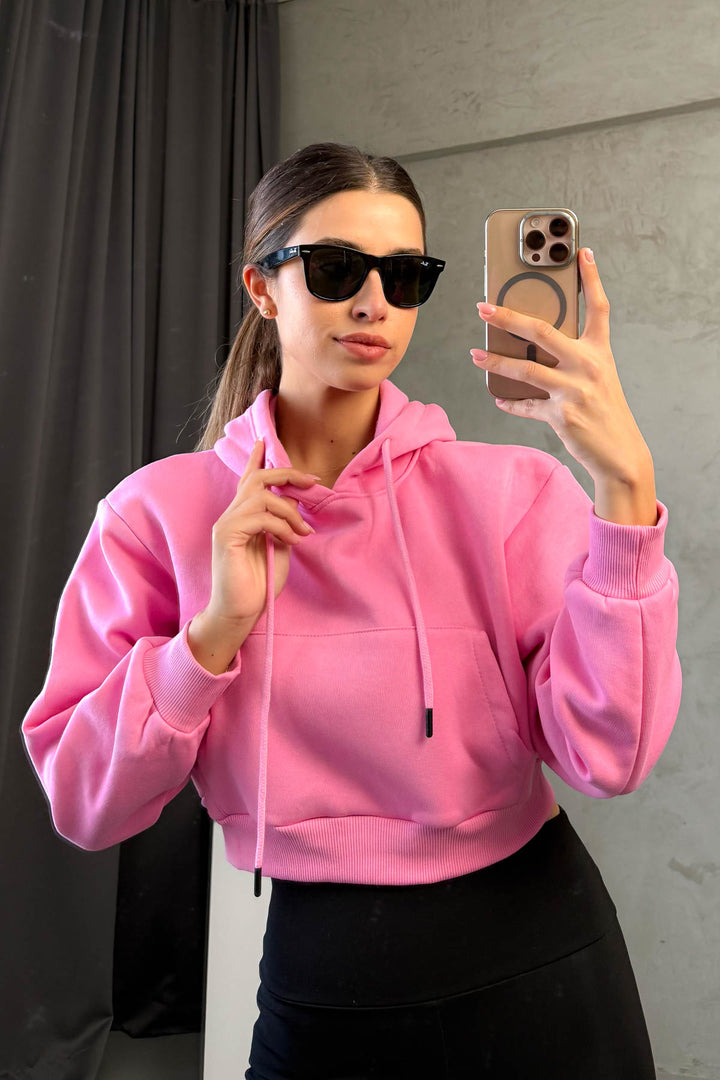 MPL Kadın Kapşonlu 3 İp Crop Sweat 21653 - Oildale