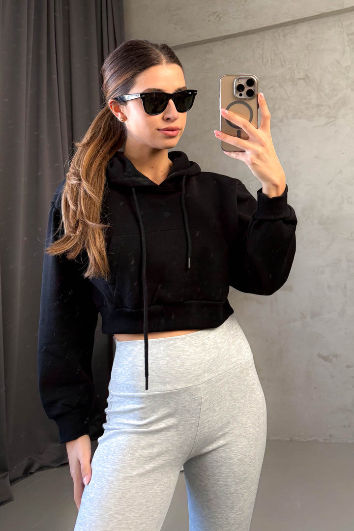 MPL Woman Hooded 3 Yarn Crop Sweatshirt 21653 - Lüdenscheid