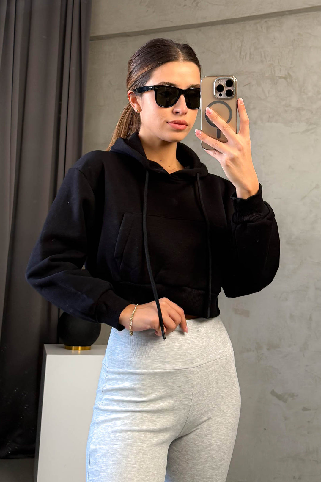 MPL Woman Hooded 3 String Crop Sweatshirt 21653 - Ixtlahuaca