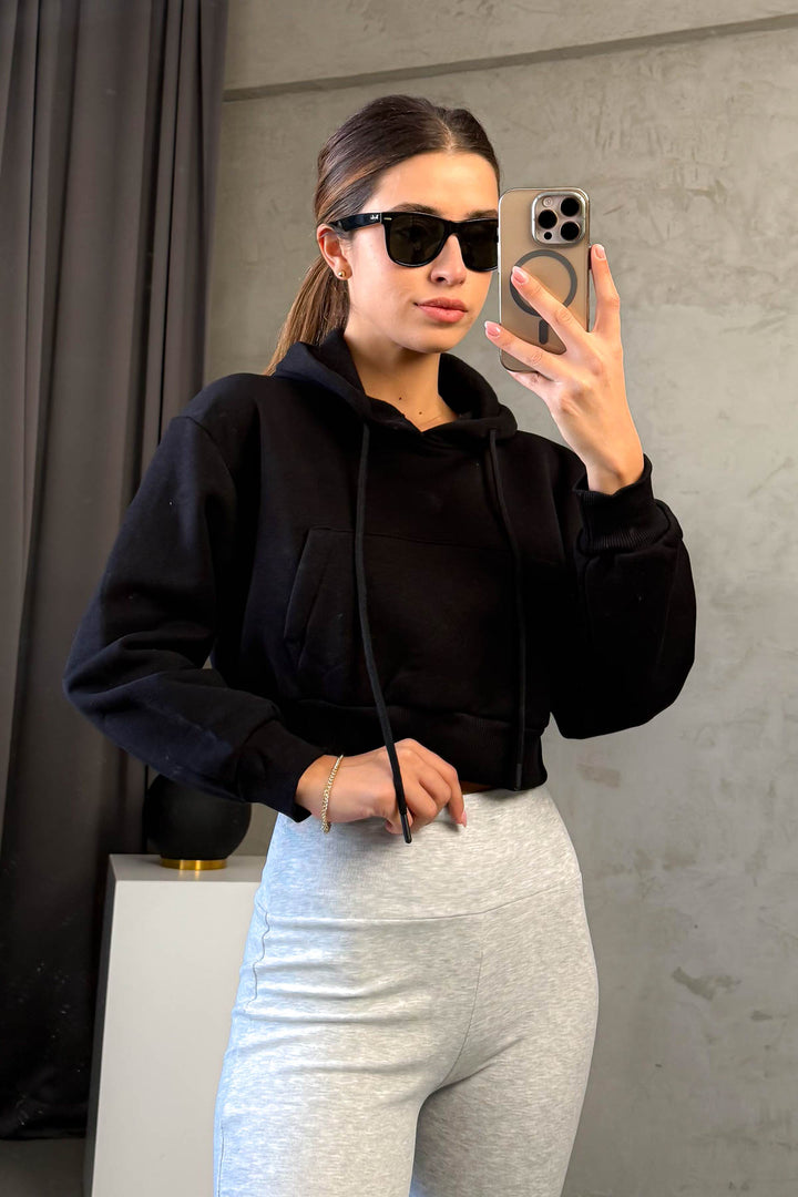 MPL Woman Hooded 3 Yarn Crop Sweatshirt 21653 - Lüdenscheid
