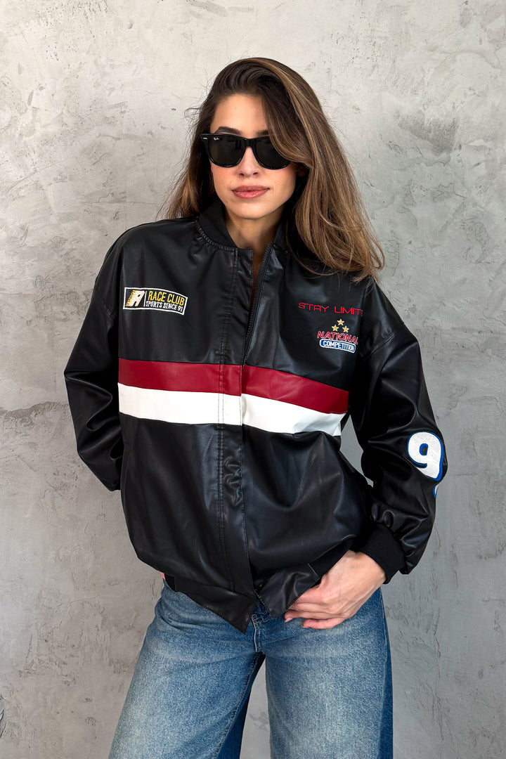MPL Women's Striped Leather Jacket 1043 - Le Mans