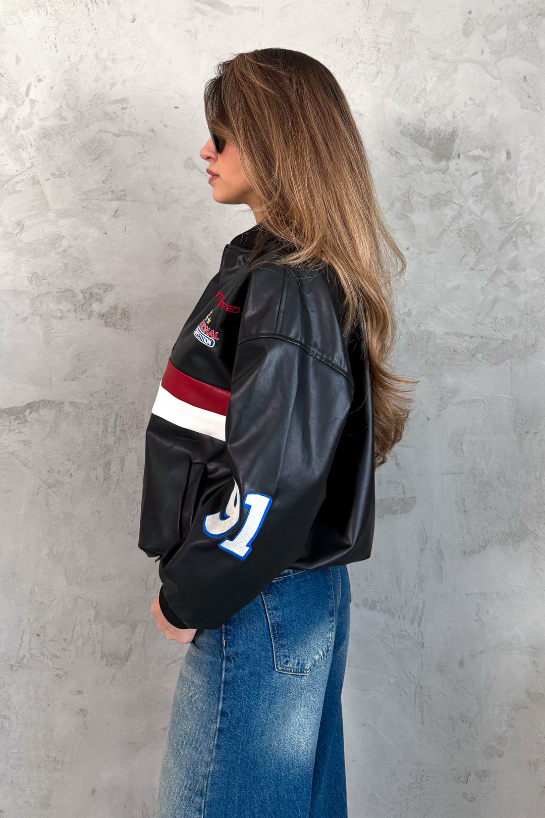 MPL Women's Striped Leather Jacket 1043 - Lawrence