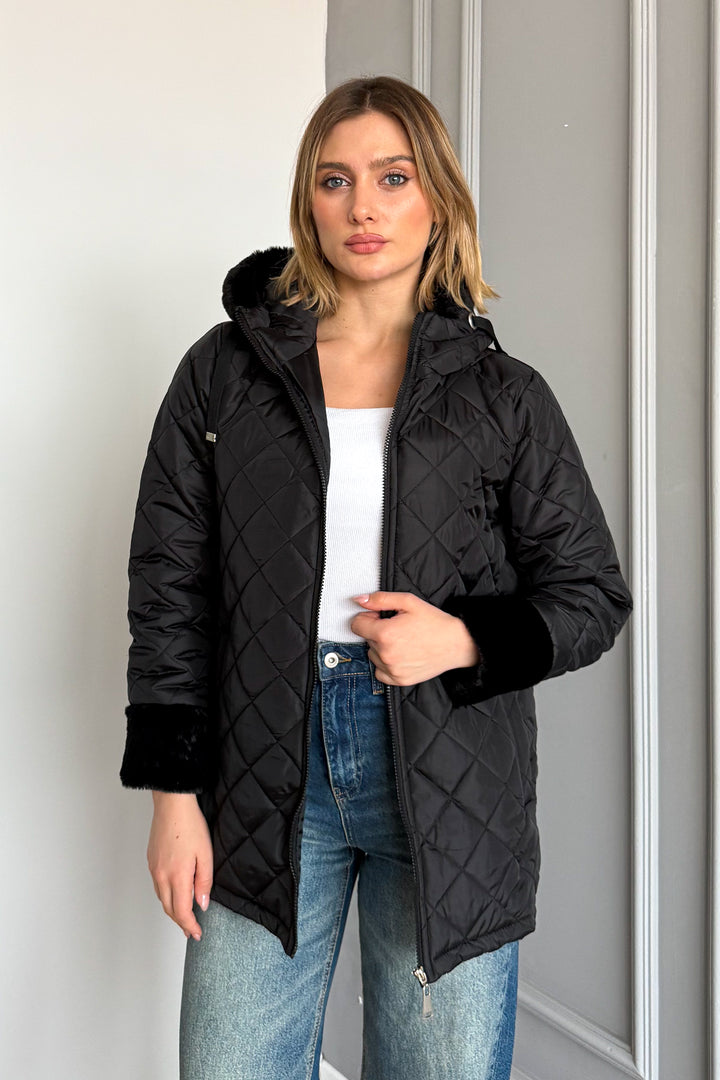 MPL Women's Hooded Fur-lined Quilted Coat 5197 - Ieper
