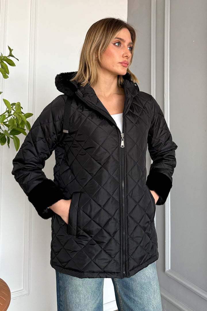MPL Women's Hooded Fur-lined Quilted Coat 5197 - Ieper