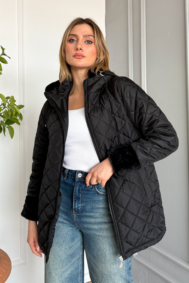 MPL Women's Hooded Fur-lined Quilted Coat 5197 - Ieper