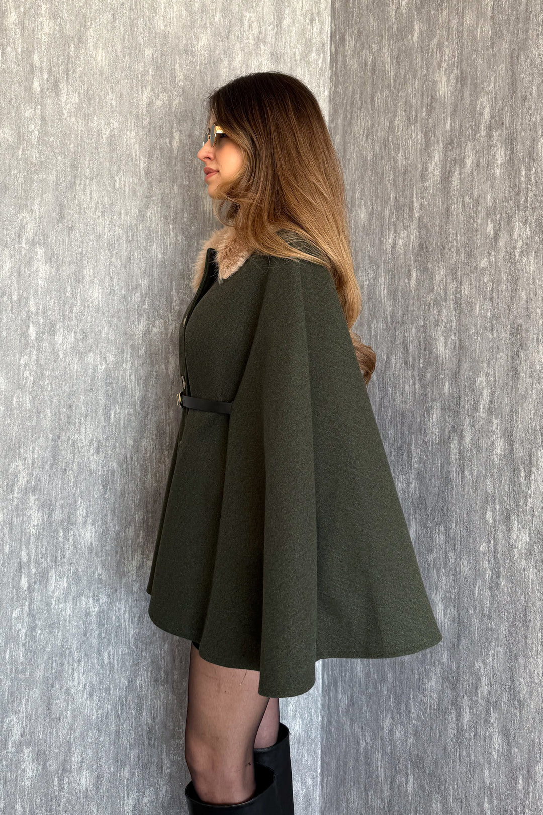 MPL Kadın Yaka Kürklü Panço 9165 - Burlington