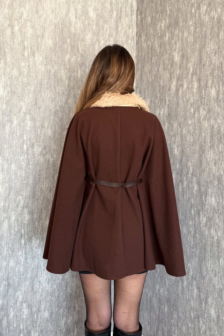 MPL Women's Fur Collar Poncho 9165 - Ermezinde