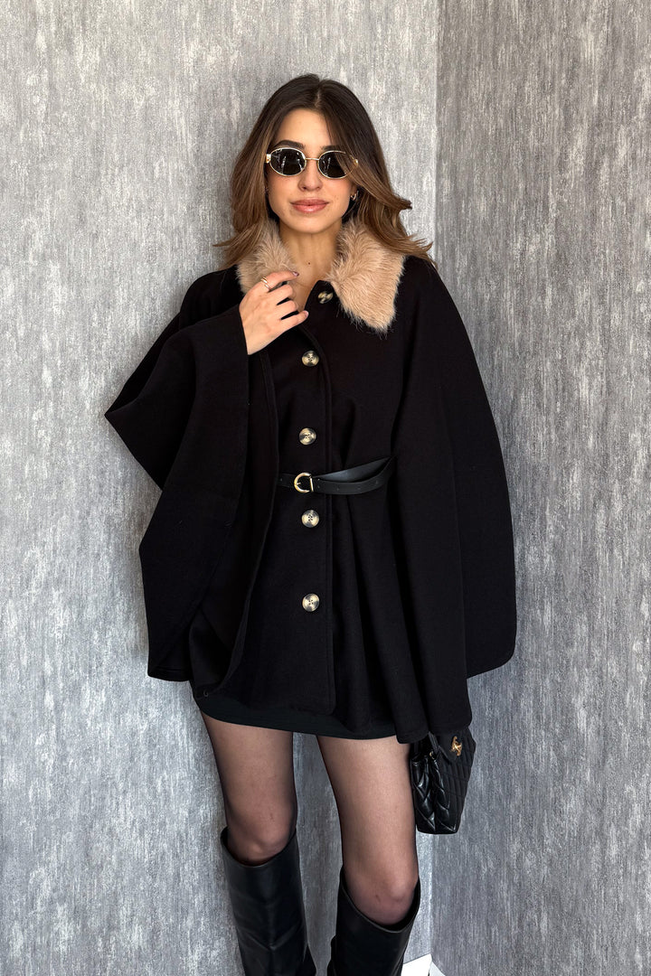 MPL Kadın Yaka Kürklü Panço 9165 - Alenquer