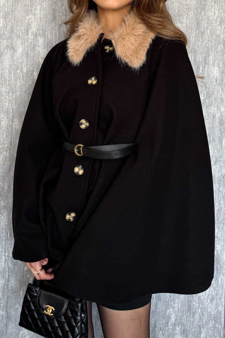 MPL Kadın Yaka Kürklü Panço 9165 - Alenquer