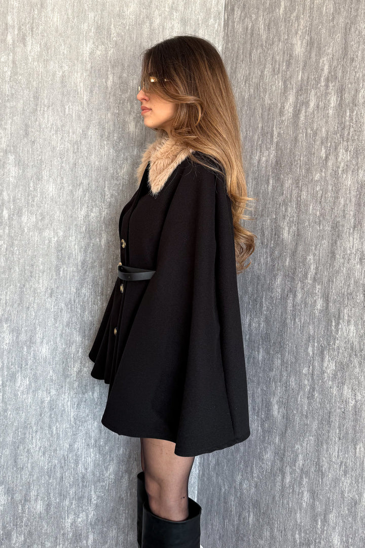 MPL Kadın Yaka Kürklü Panço 9165 - Alenquer