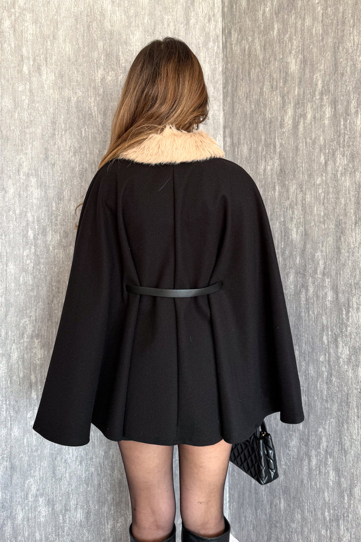 MPL Kadın Yaka Kürklü Panço 9165 - Alenquer