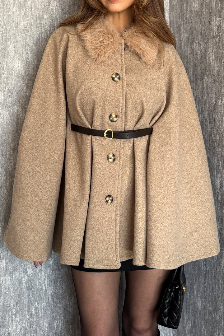 MPL Women's Fur Collar Poncho 9165 - Braine-l’Alleud