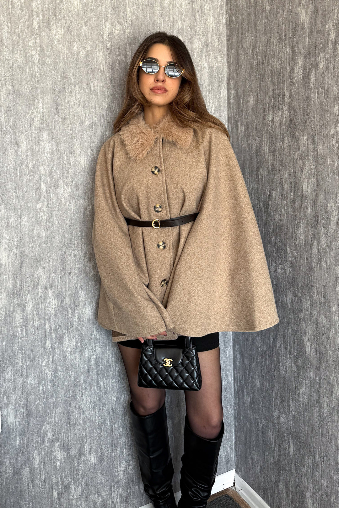 MPL Women's Fur Collar Poncho 9165 - Braine-l’Alleud