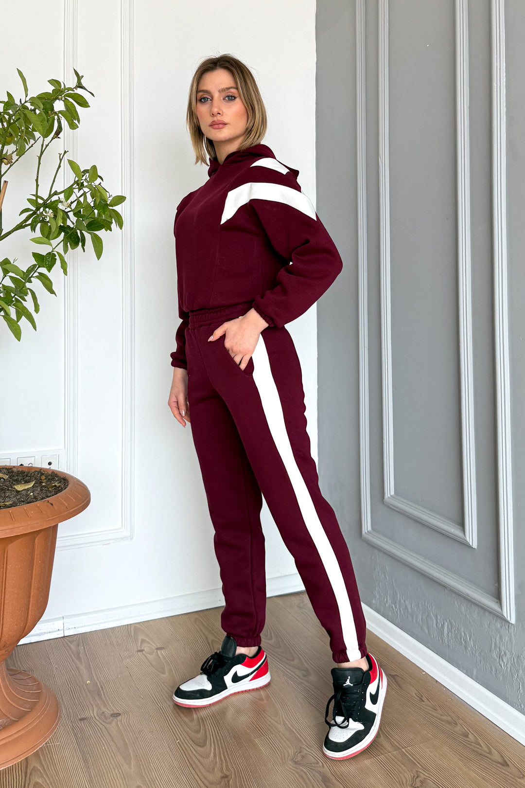 MPL Woman Hooded 3 Yarn Tracksuit with Garnish 2034 - Egypt Lake-Leto