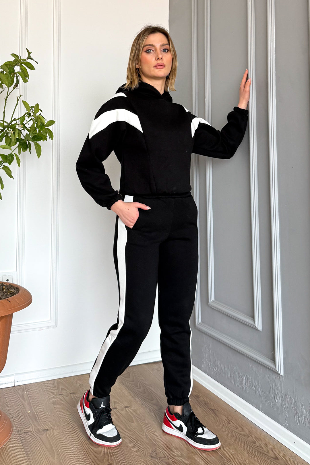 MPL Woman Hooded 3 Yarn Tracksuit with Garnish 2034 - Luxembourg