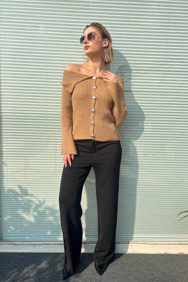 MPL Woman's Cardigan with Shawl Collar and Metal Buttons 6222024 - Catonsville