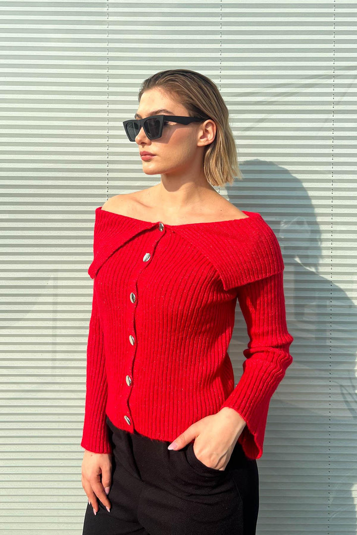 MPL Woman's Cardigan with Shawl Collar and Metal Buttons 6222024 - Néa Smýrni