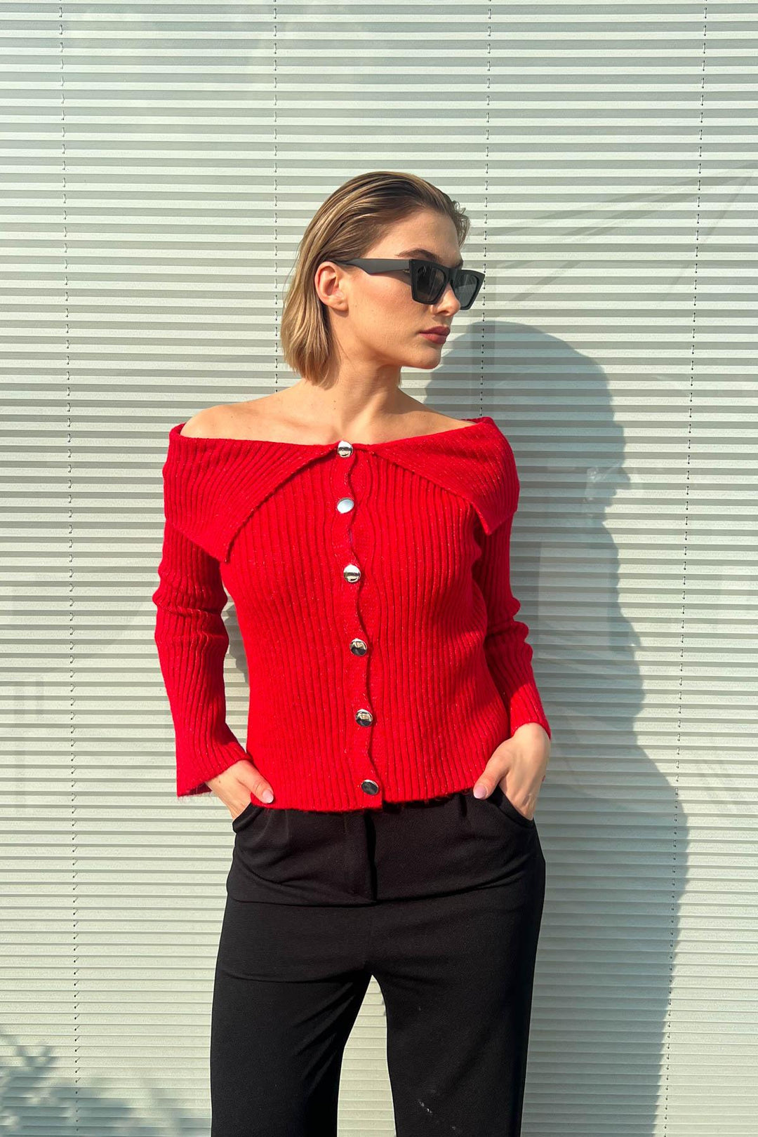MPL Woman's Cardigan with Shawl Collar and Metal Buttons 6222024 - Néa Smýrni