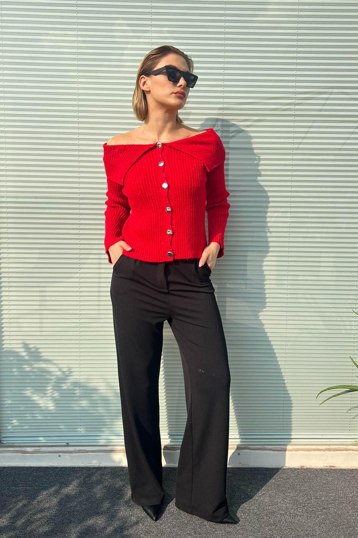 MPL Woman's Cardigan with Shawl Collar and Metal Buttons 6222024 - Néa Smýrni