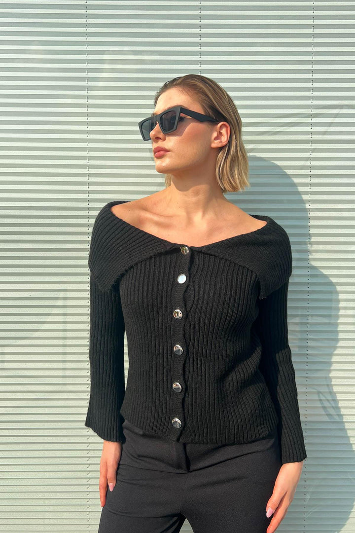 MPL Women's Cardigan with Shawl Collar and Metal Buttons 6222024 - Pleasant Grove