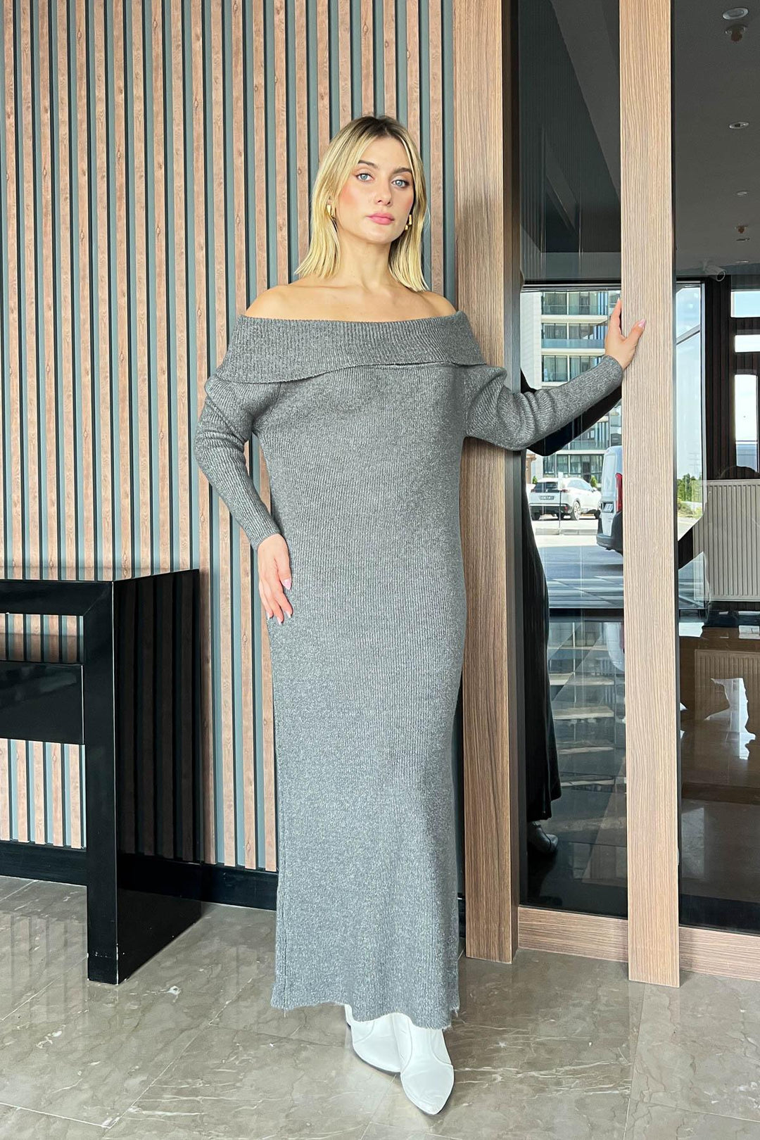 MPL Woman Madonna Collar Long Sweater Dress 6224177 - Poza Rica de Hidalgo