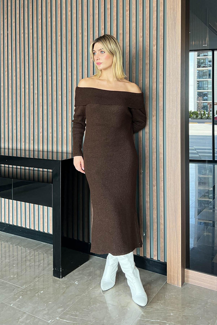 MPL Woman Madonna Collar Long Sweater Dress 6224177 - Roswell
