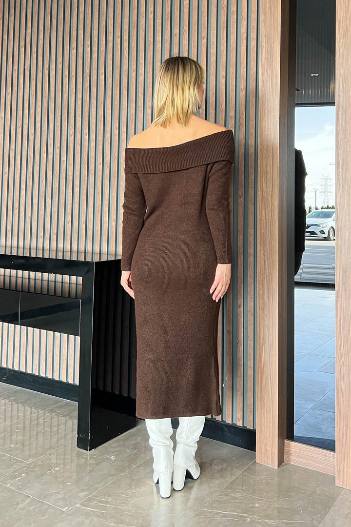 MPL Woman Madonna Collar Long Sweater Dress 6224177 - Roswell