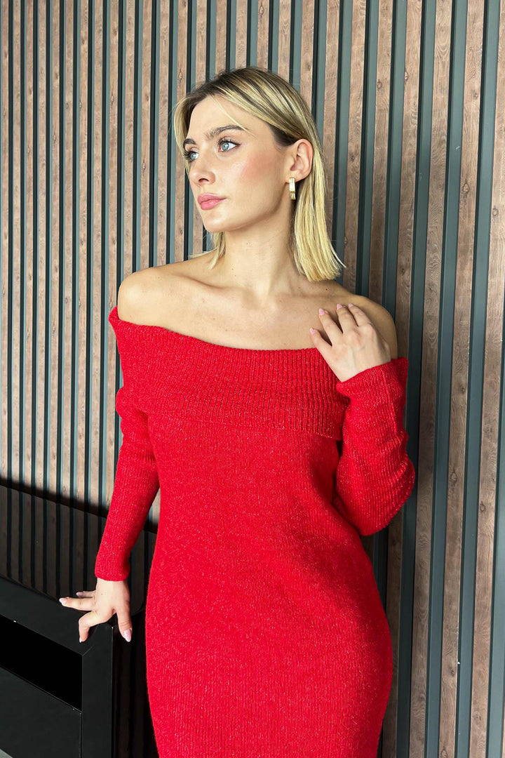 MPL Woman Madonna Collar Long Knit Dress 6224177 - Pinsk