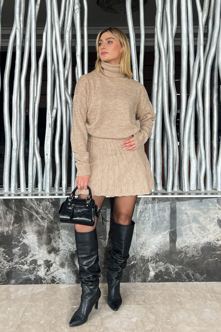 MPL Woman Fisherman Sweater-Skirt Two-Piece Knit Set 98317 - Apopka