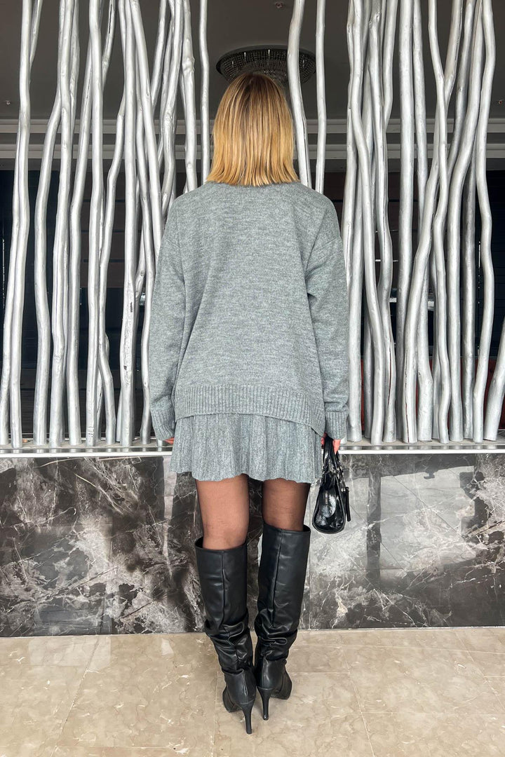 MPL Woman Fisherman Sweater-Skirt Two-Piece Knit Set 98317 - Xico