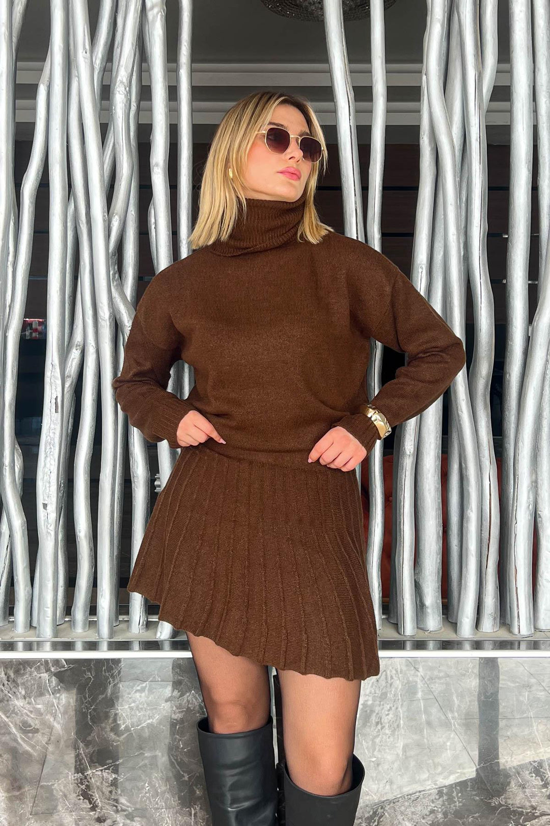 MPL Woman Fisherman Sweater-Skirt Two-Piece Knit Set 98317 - Brandenburg