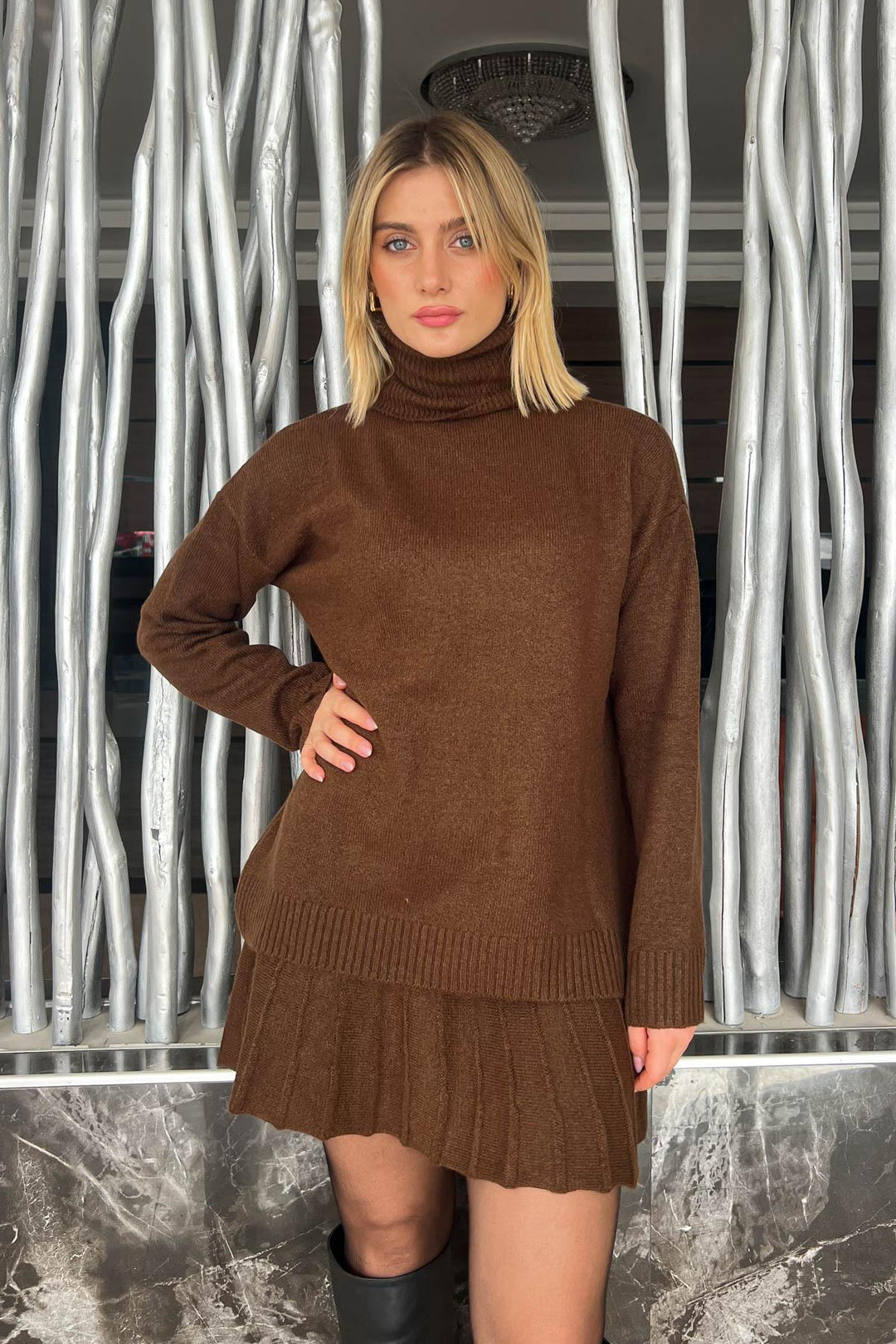 MPL Woman Fisherman Sweater-Skirt Two-Piece Knit Set 98317 - Brandenburg