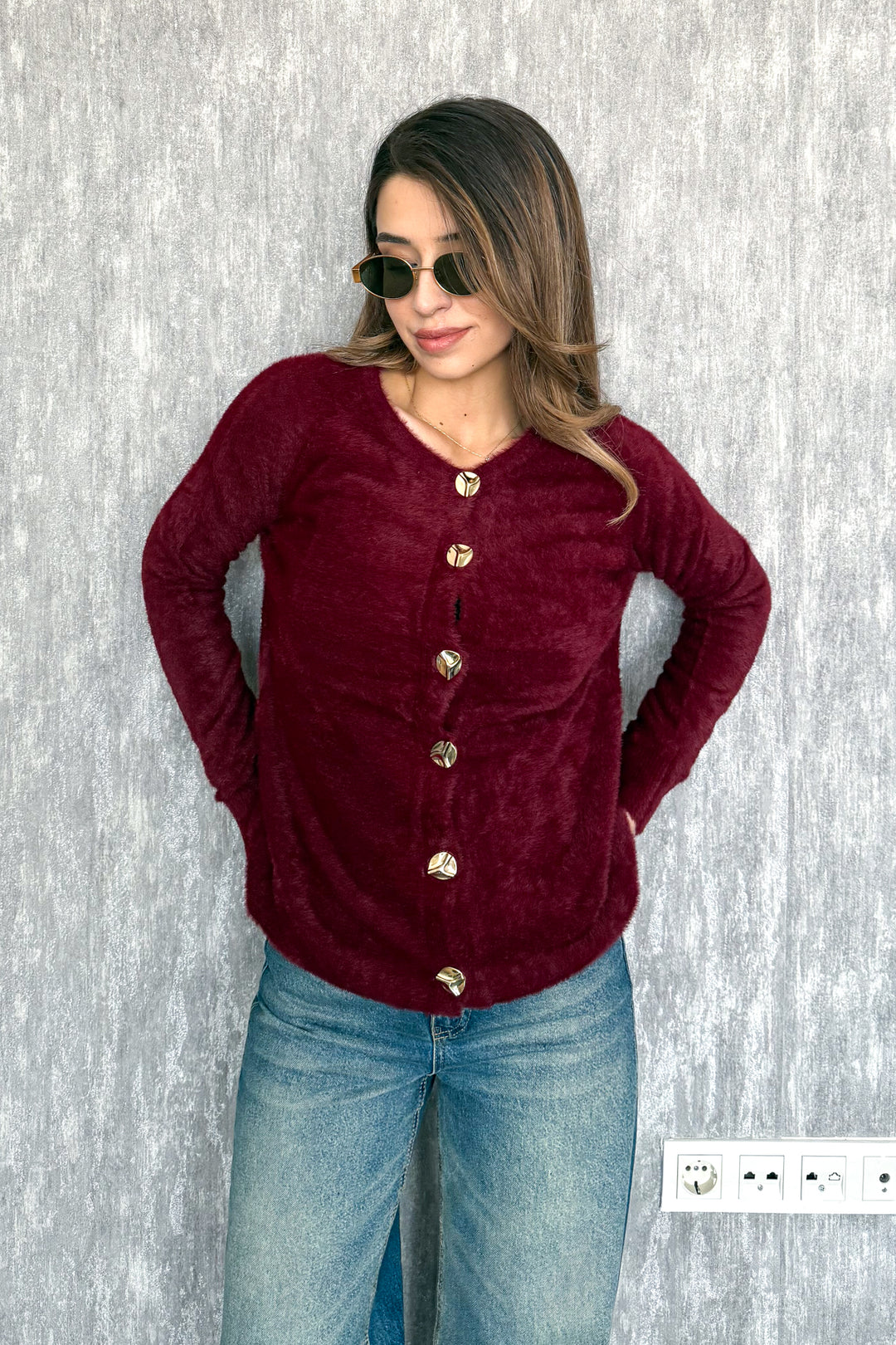 MPL Woman Beard Metal Button Cardigan 5564 - Revere