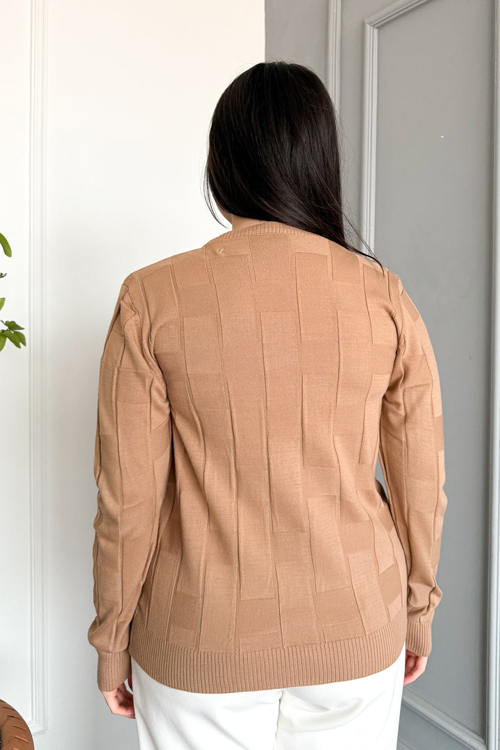 MPL Kadın Kare Desenli Kazak 4937 - Eastbourne