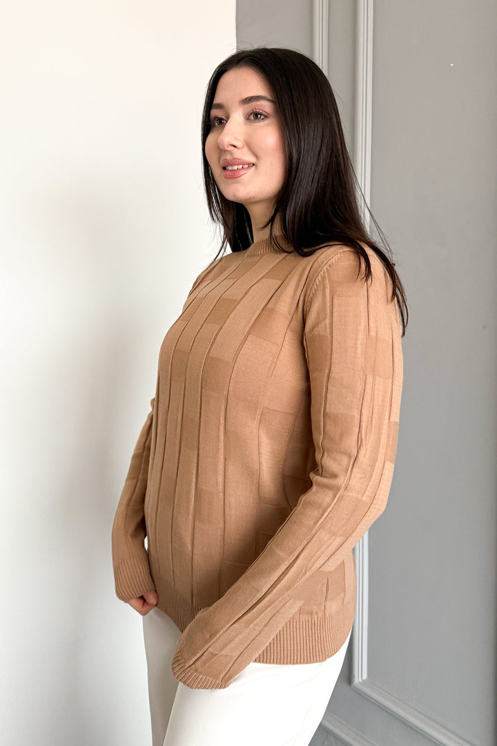 MPL Kadın Kare Desenli Kazak 4937 - Eastbourne