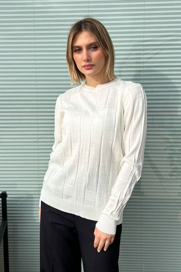 MPL Woman Square Patterned Sweater 4937 - Lluchmayor