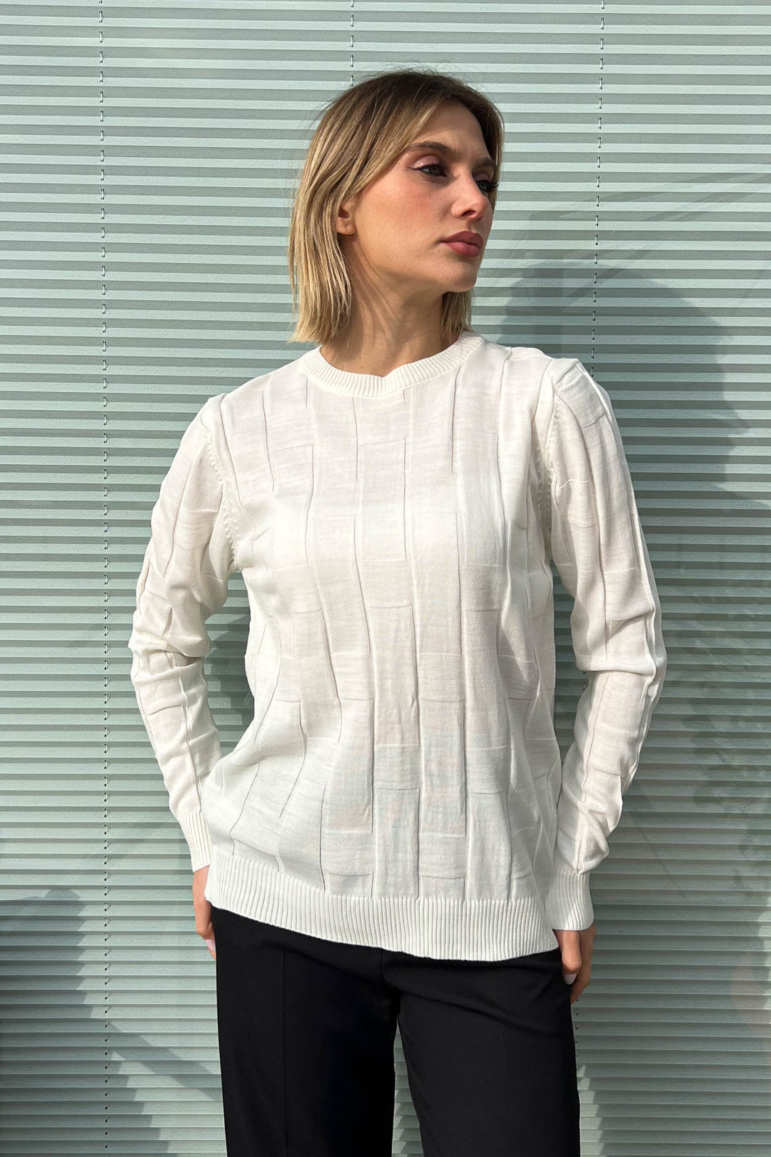 MPL Woman Square Patterned Sweater 4937 - Lluchmayor
